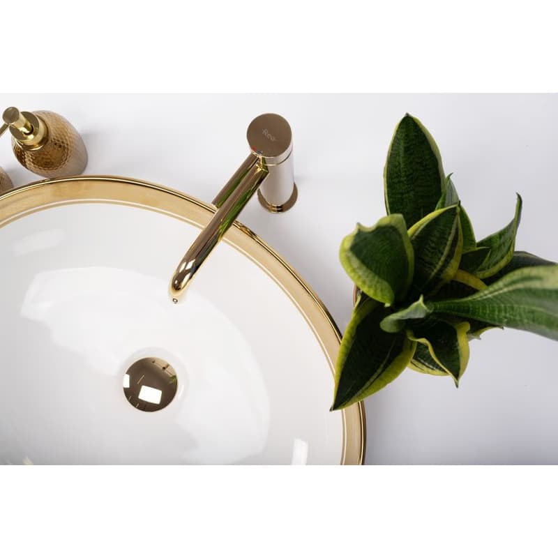 REA - Umývadlo na dosku Margot White/Gold REA-U9650 2