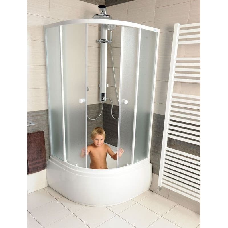 AQUALINE - ARLEN štvrťkruhová sprchová zástena 900x900, sklo Brick BTR903 2