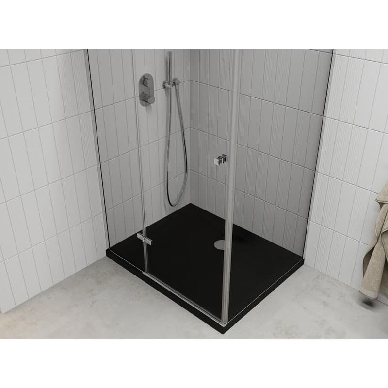 MEXEN/S - Roma sprchovací kút 120x90, transparent, chróm + čierna vanička so sifónom 854-120-090-01-00-4070 4
