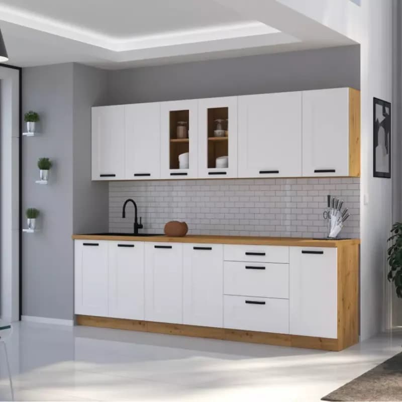 Kuchynská linka Luna biela mat/artisan 260 bez dosku 1