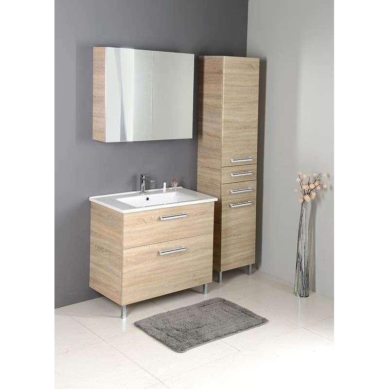AQUALINE - VEGA Skrinka vysoká s košom 40x184x31cm, dub platin VG980 2