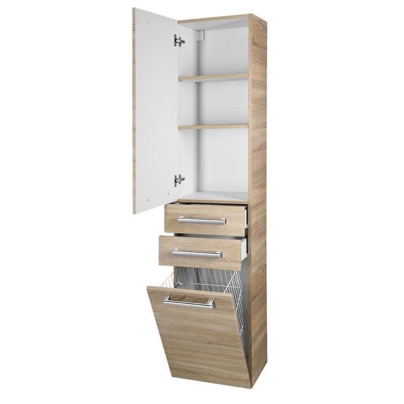 AQUALINE - VEGA Skrinka vysoká s košom 40x184x31cm, dub platin VG980 6