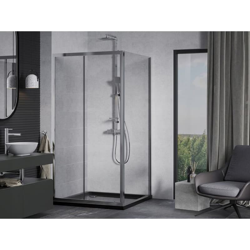 MEXEN/S - Apia Sprchovací kút 100x100, transparent, chróm + vanička so sifónom 840-100-100-01-00-4070 2