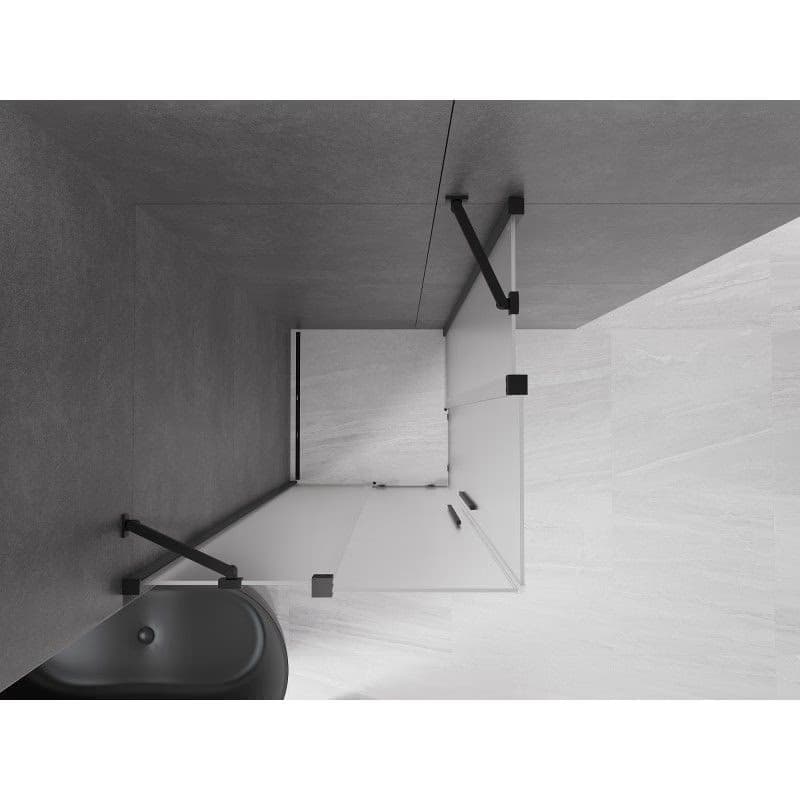 MEXEN/S - Velar Duo sprchovací kút, posuvné dvere 100 x 100, dekor, čierna 871-100-100-32-70 6