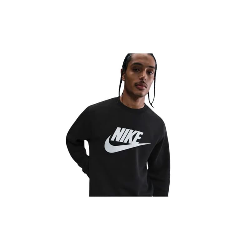 Pánska zateplená mikina NIKE M NK CLUB BB GFX CREW BLACK WHITE