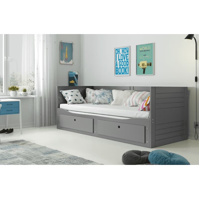 BMS Detská posteľ HERMES s matracom | sivá 80 x 200 cm 4