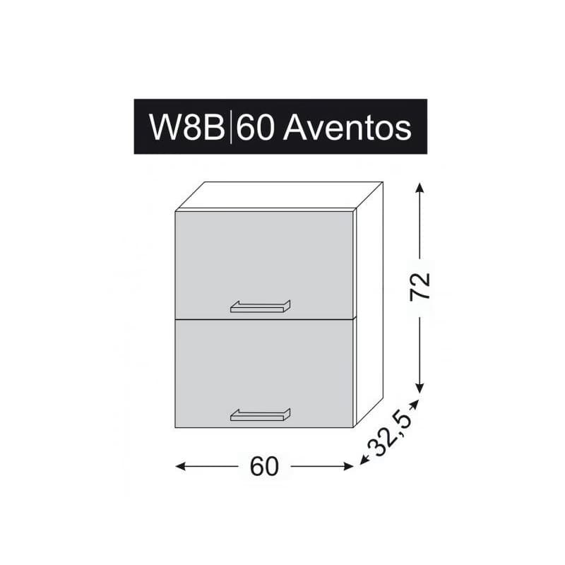 ArtExt Kuchynská skrinka horná, W8B/60 Aventos Amaro Farba korpusu: Biela 4
