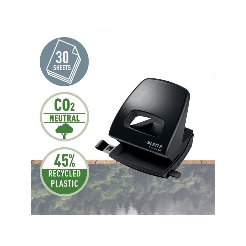 LEITZ Ekologická dierovačka NeXXt RECYCLE, 30 listov, čierna 2