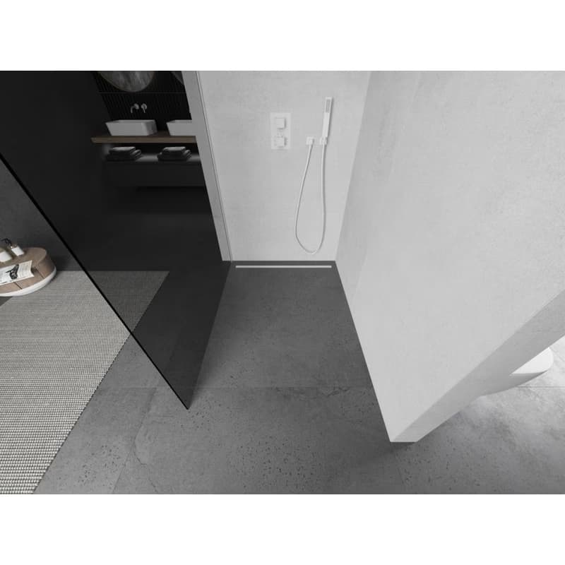 MEXEN/S - KIOTO Sprchová zástena WALK-IN 100 x 200, grafit 8 mm, biela 800-100-101-20-40 3