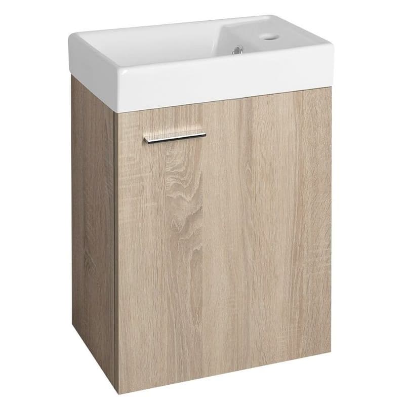 AQUALINE - ZOJA skrinka s keramickým umývadlom 40x22 cm, dub platina 51049DP-02 1