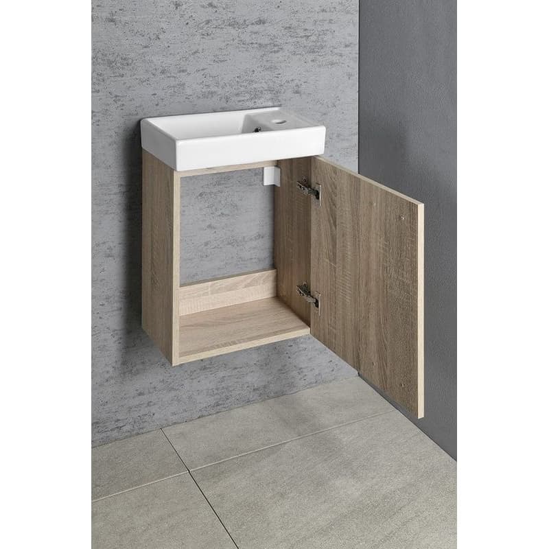 AQUALINE - ZOJA skrinka s keramickým umývadlom 40x22 cm, dub platina 51049DP-02 5