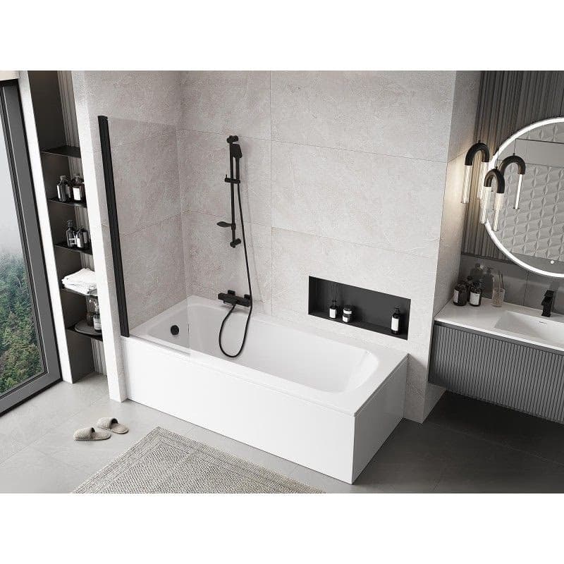 MEXEN - MIST vaňová zástena 60x150 cm 6mm 1-s, čierna, číra 8A9-060-001-70-00 6