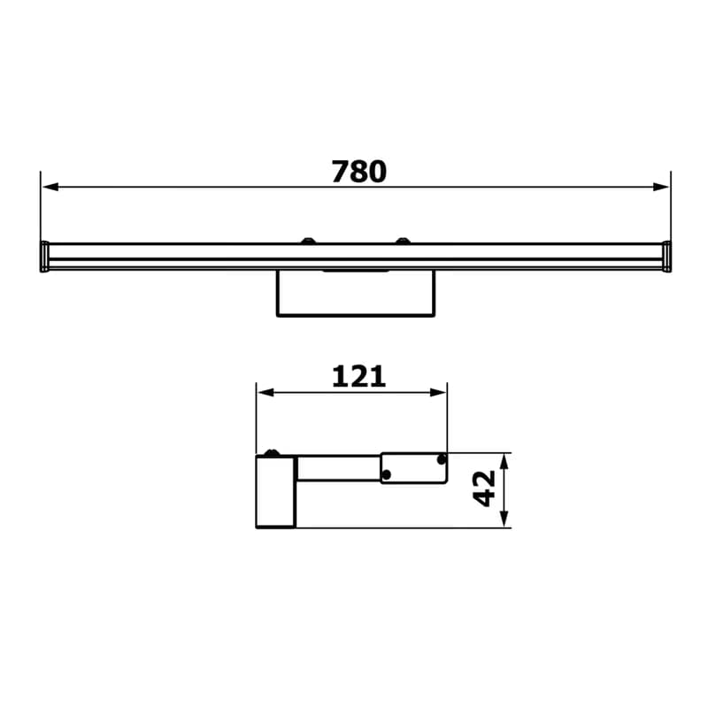 SAPHO - CHICAGO MAX LED svietidlo, 780x120, 15W, 230V, IP44, plast, čierna mat AU473 2