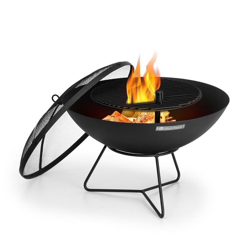 Blumfeldt Orbit, oceľové ohnisko 3 v 1, Ø 60 cm, 40 cm gril, stôl, čierne 1