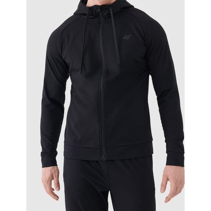 Pánska tréningová mikina so zipsom 4F SWEATSHIRT FNK M631-20S-DEEP BLACK 2
