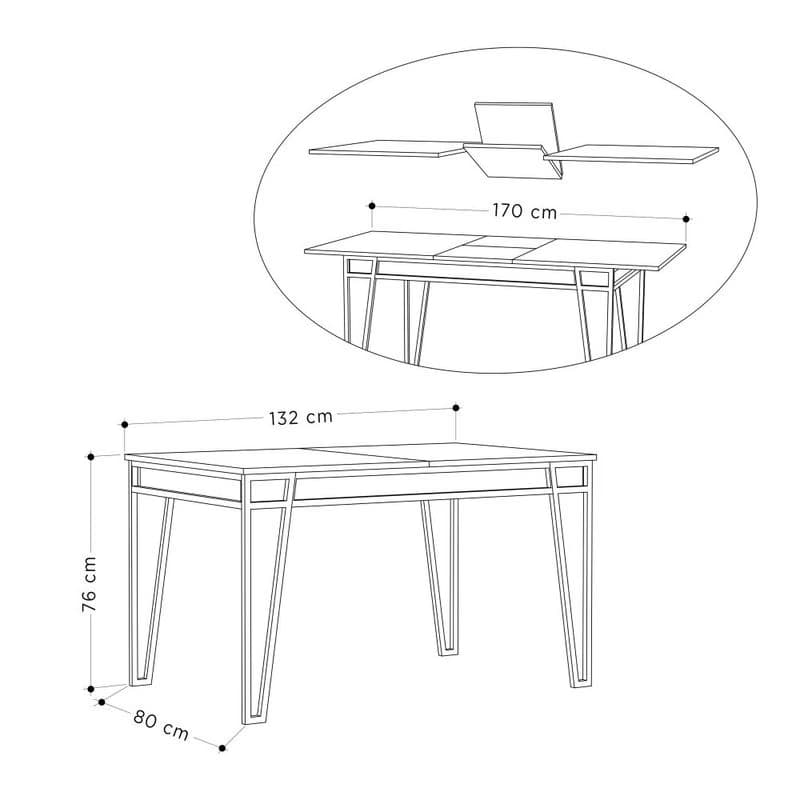 Extendable Dining Table Pal - Anthracite 3