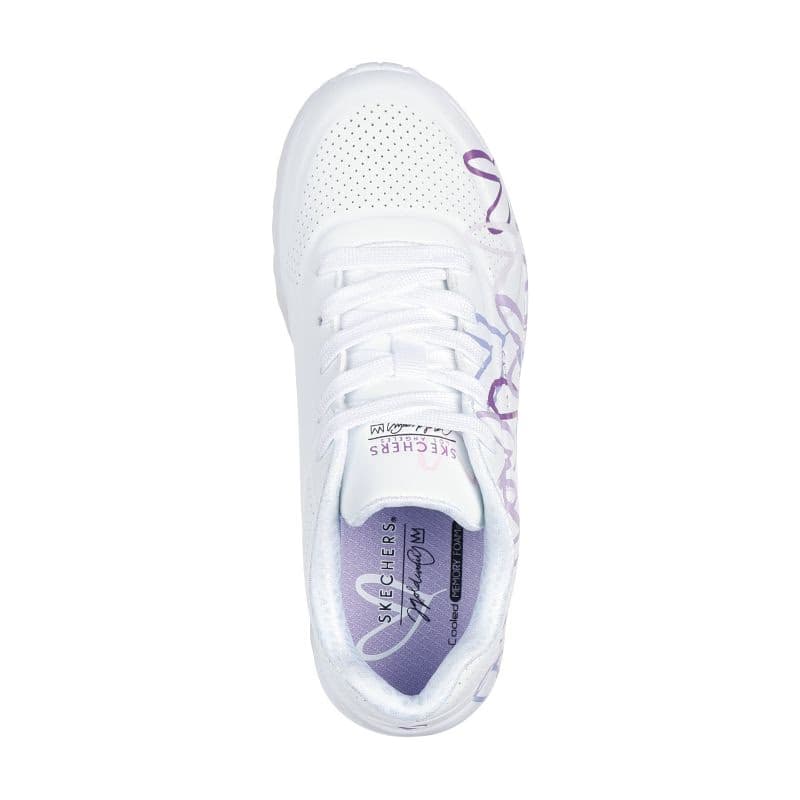 Dievčenská rekreačná obuv SKECHERS Uno Lite Spread The Love white light purple 4