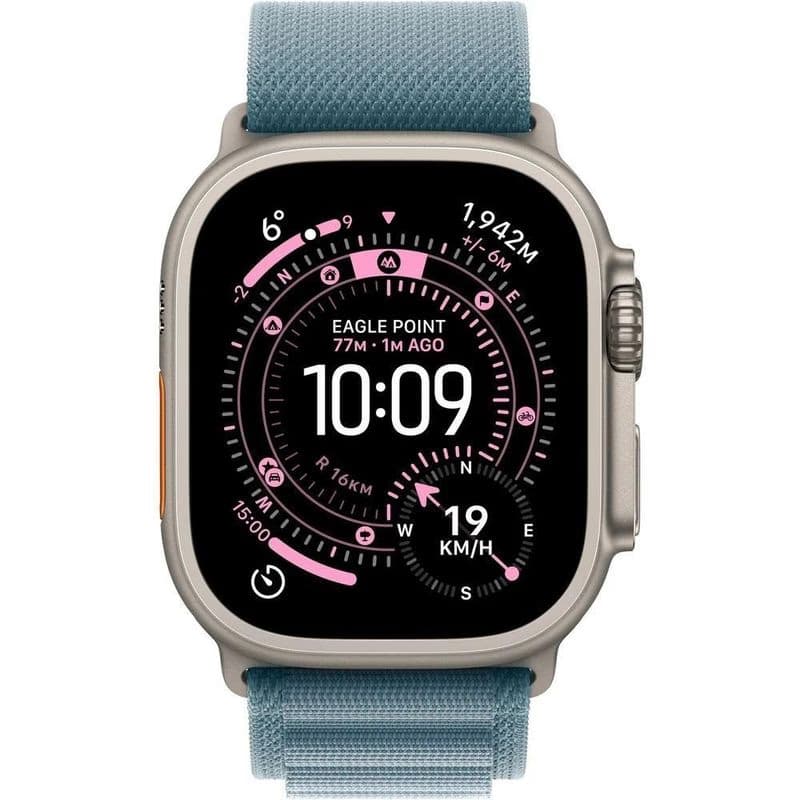 Apple Watch Ultra 3 GPS + Cellular 49mm Natural Titanium Case with Light Blue Alpine Loop - Large 2