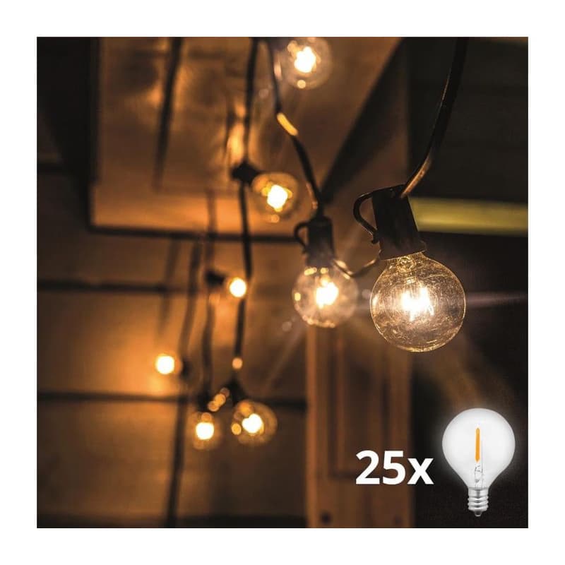 LED venkovní řetěz s žárovkami 25 žárovek 15m+5m 19W teplá bílá WO794 LED venkovní řetěz s žárovkami 25 žárovek 15m+5m 19W teplá bílá WO794