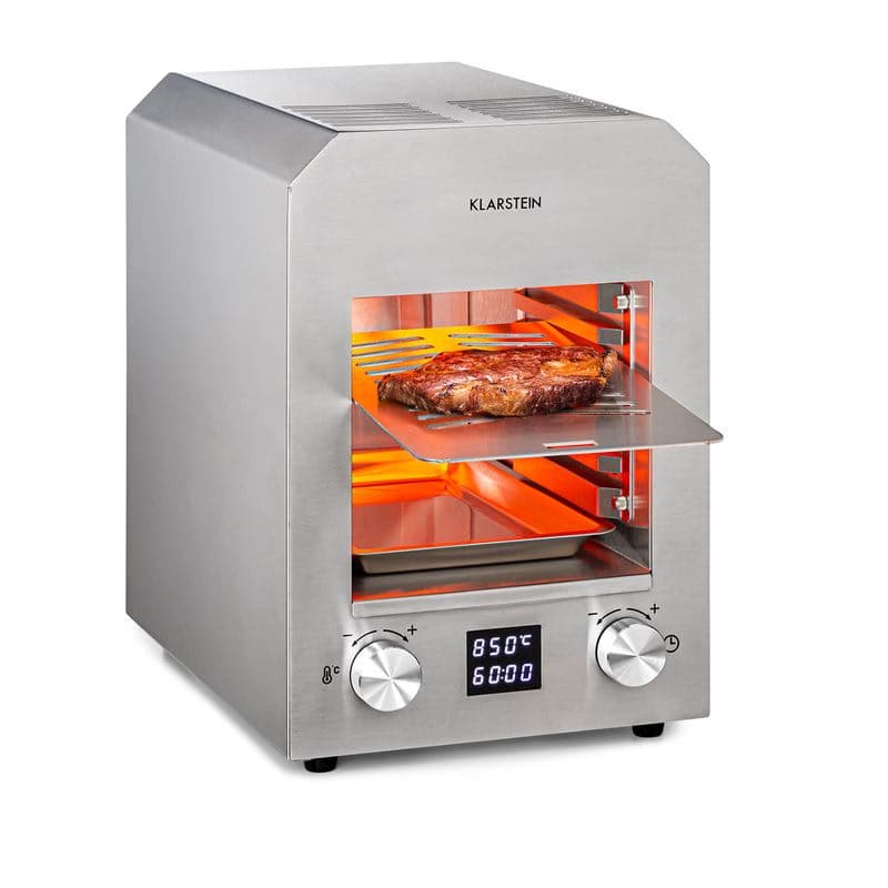 Klarstein Hannibal, vysokoteplotný gril, 2200 W, 850 °C, interiérový, strieborný