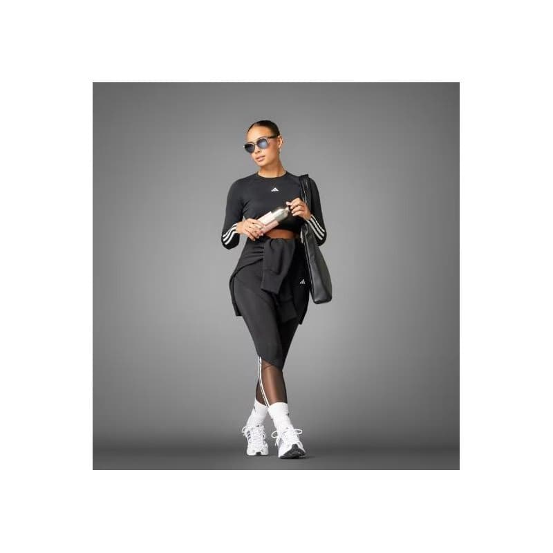 Dámske tréningové tričko s dlhým rukávom ADIDAS HYGLM CRO LS BLACK WHITE 5