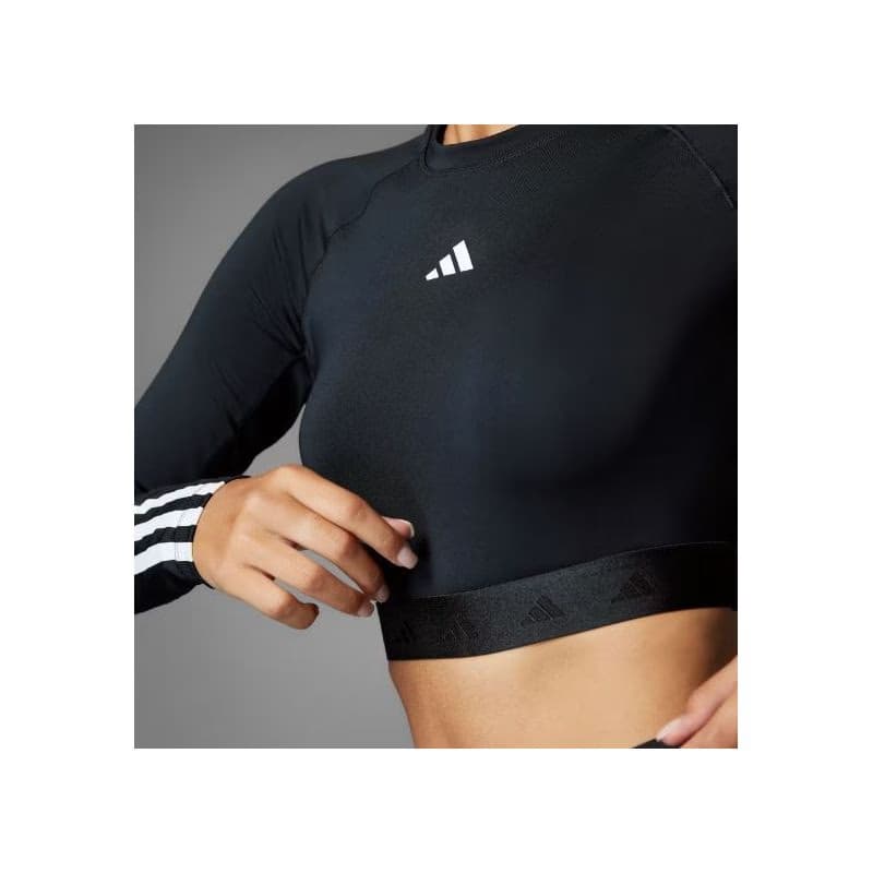 Dámske tréningové tričko s dlhým rukávom ADIDAS HYGLM CRO LS BLACK WHITE 6