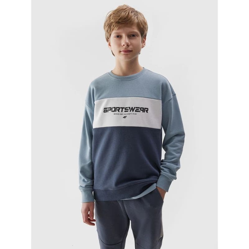 Chlapčenská mikina 4F JUNIOR SWEATSHIRT-JWSS24TSWSM0923-34S-LIGHT BLUE 2