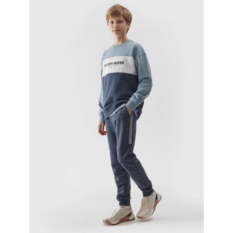 Chlapčenská mikina 4F JUNIOR SWEATSHIRT-JWSS24TSWSM0923-34S-LIGHT BLUE 4