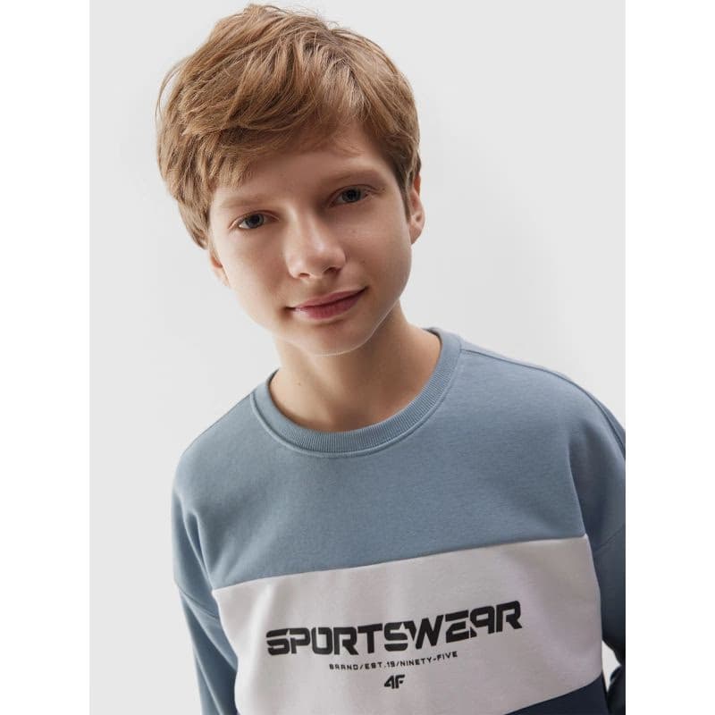 Chlapčenská mikina 4F JUNIOR SWEATSHIRT-JWSS24TSWSM0923-34S-LIGHT BLUE 5