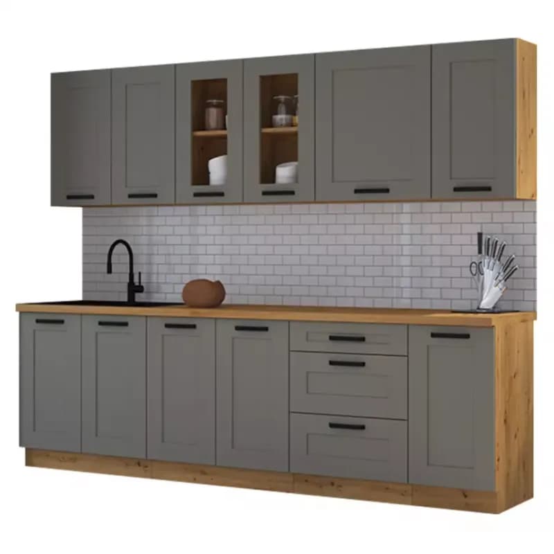 Kuchynská linka Luna claygrey/artisan 260 bez dosku 1