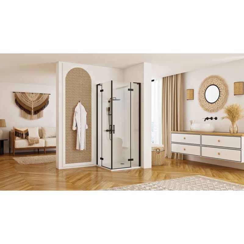 REA - Sprchovací kút Hugo Double 80x80 čierna REA-K6600 2