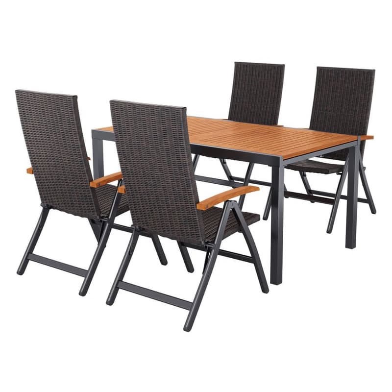 LIVARNO® Hliníkový záhradný stôl Valencia, 143–194,5 x 90 x 74 cm + Skladacie kreslo Valencia, 4 kusy 1