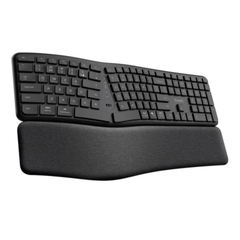 TRUST klávesnica Keyra, Ergonomická, Bezdrôtová, US, čierna 2