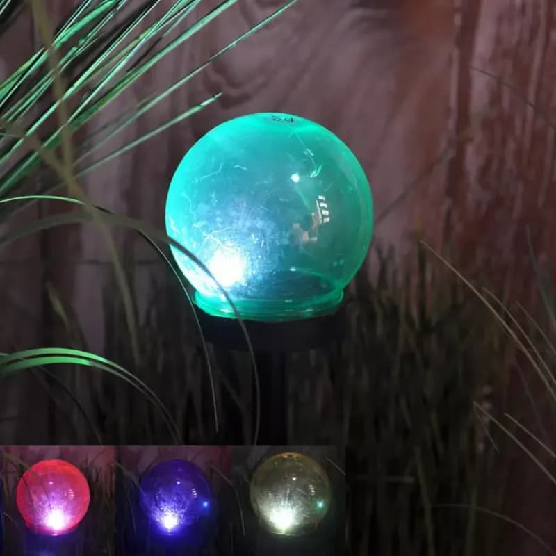 Solárna LED lampa 1LED BY-131583 guľa mix 10 1