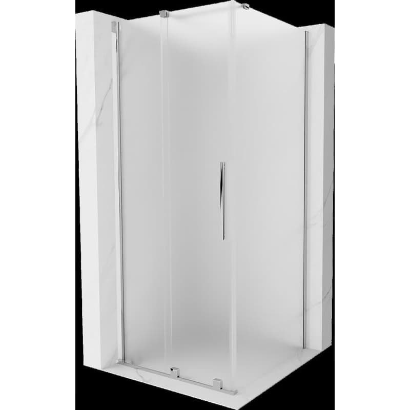 MEXEN/S - Velár sprchovací kút, posuvné dvere 100 x 100, dekor, chróm 871-100-100-31-01