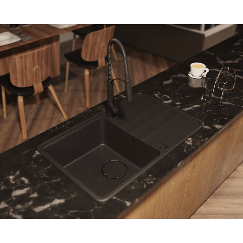 DEANTE DEANTE - Momi metallic graphite Granitový drez, 1-bowl with drainer ZKM_G11A 5