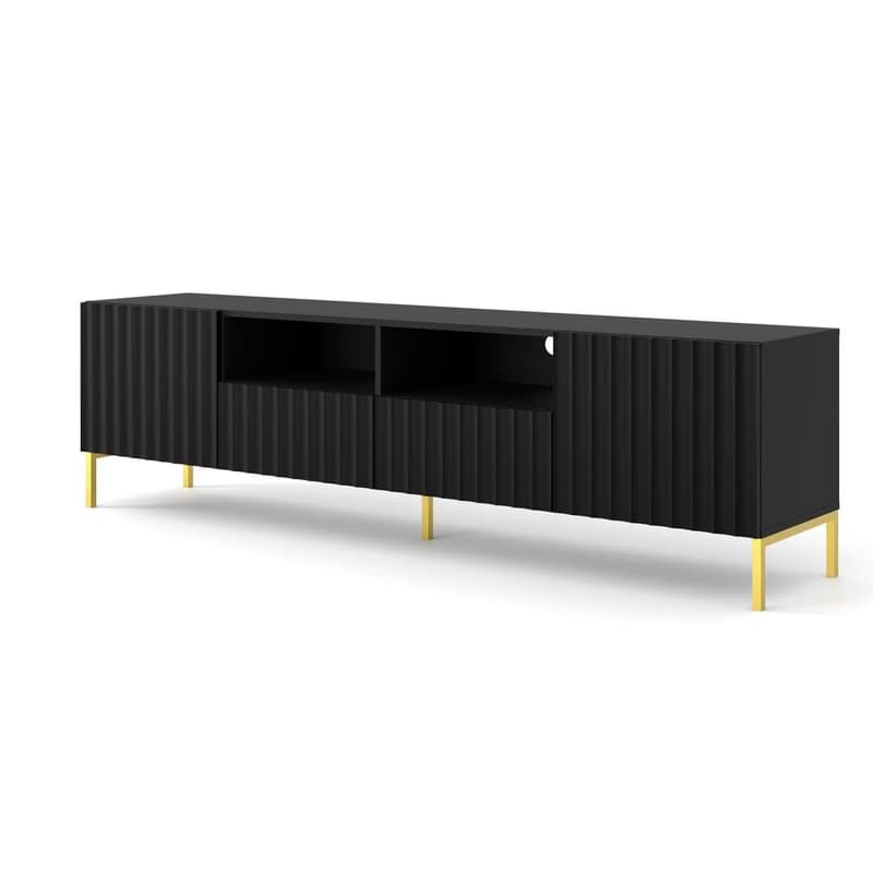ArtBm Tv stolík WAVE 200 | 2D2S Prevedenie: Biely mat / zlaté nohy 2