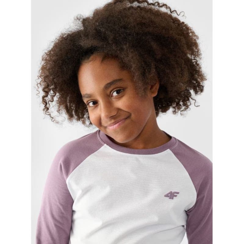 Dievčenské tričko s dlhým rukávom 4F JUNIOR LONGSLEEVE-JWAW24TLONF291-51S-VIOLET 2
