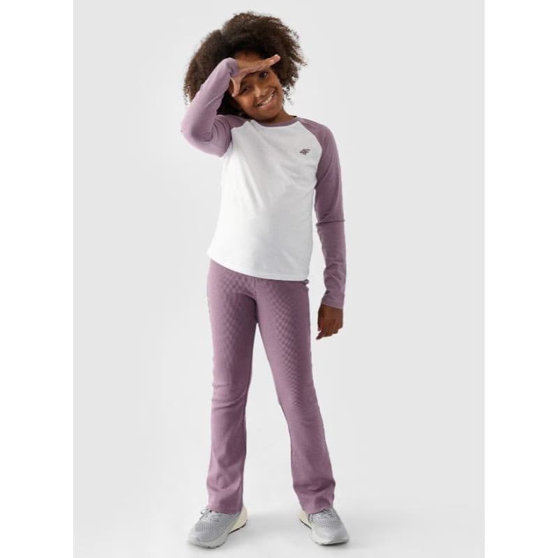 Dievčenské tričko s dlhým rukávom 4F JUNIOR LONGSLEEVE-JWAW24TLONF291-51S-VIOLET 4