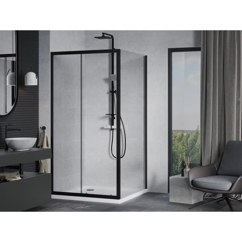 MEXEN/S - Apia Sprchovací kút 90x90, transparent, čierna + vanička so sifónom 840-090-090-70-00-4010B 2