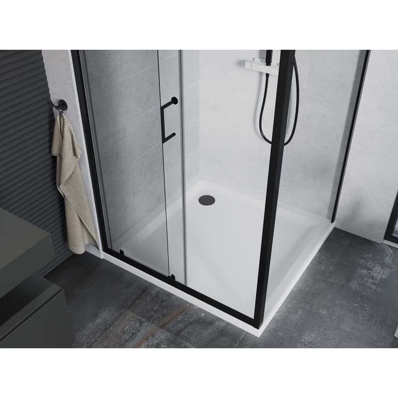 MEXEN/S - Apia Sprchovací kút 90x90, transparent, čierna + vanička so sifónom 840-090-090-70-00-4010B 5