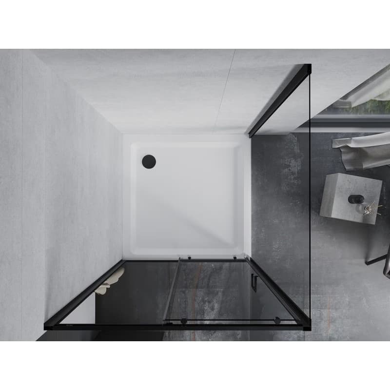 MEXEN/S - Apia Sprchovací kút 90x90, transparent, čierna + vanička so sifónom 840-090-090-70-00-4010B 6