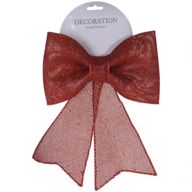 Mašlička 24 cm glitter red CAA006670 1