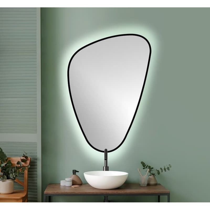SAPHO - ELENA LED podsvietené zrkadlo 20W, 68x96cm, čierna mat 30574CI 5