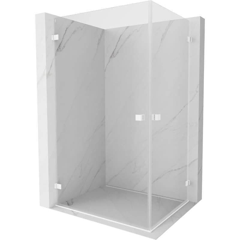 MEXEN/S - Lunar-B Duo sprchovací kút dvere krídlové 100 x 80, transparent, biela 832-100L-080P-20-00