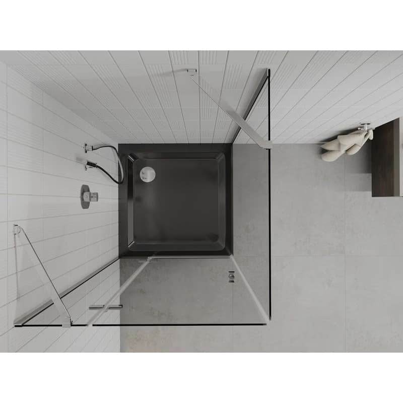 MEXEN/S - Roma sprchovací kút 80x80, transparent, chróm + čierna vanička so sifónom 854-080-080-01-00-4070 6