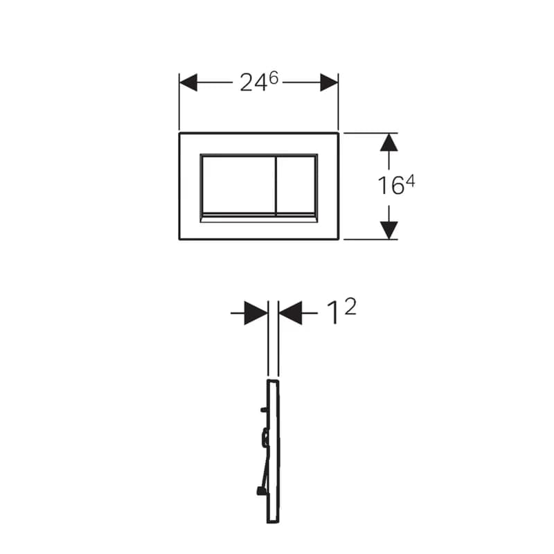 GEBERIT SIGMA30 ovládacie tlačítko, dual flush, chróm 115.883.KH.1 2