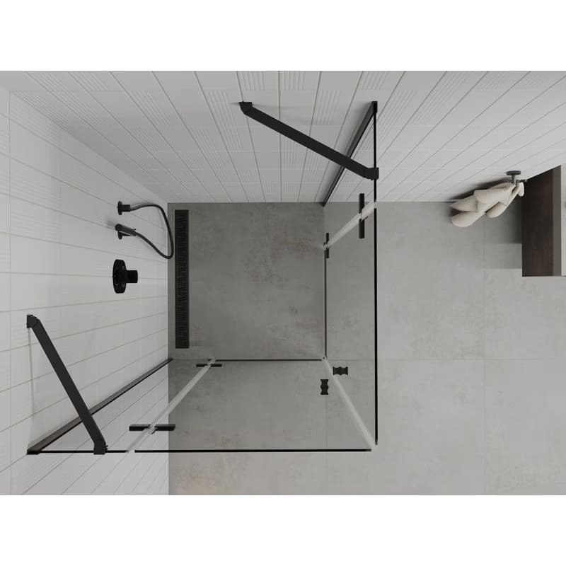 MEXEN/S - Roma Duo sprchovací kút 80 x 80, transparent, čierna 854-080-080-70-00-02 6