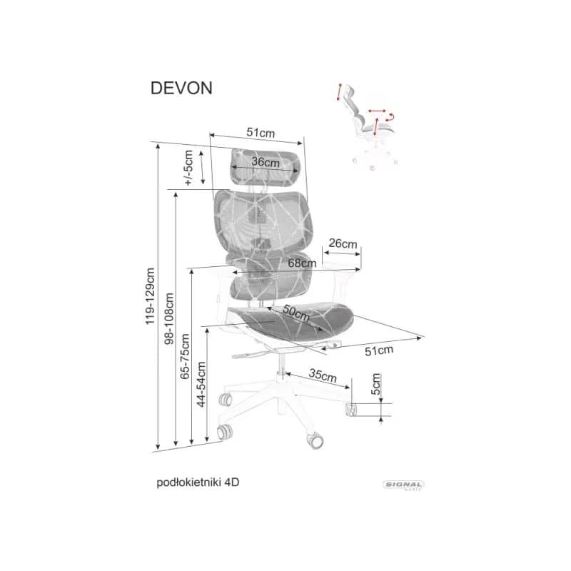 Otočné kreslo Devon 6