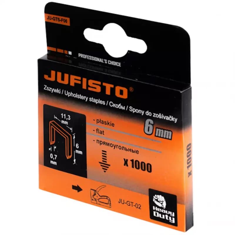 Spony do zošívačky, typ F, 6 mm, 1000 ks, Jufisto 1